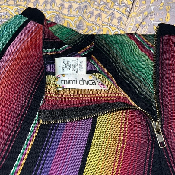 EUC Mimi Chica Fitted Serape Style Hippie Stoner Festival Party Shorts Large - Picture 5 of 7